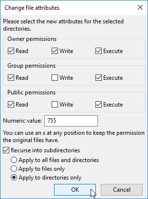 Changing File Permissions Using Filezilla Pipe Ten