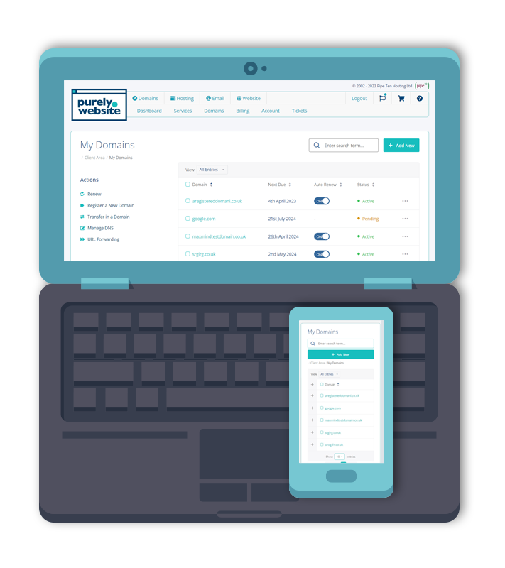 New hosting control panel design